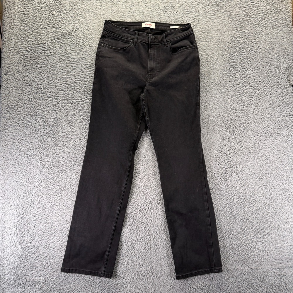 Wrangler Jeans Womens 10 Black Cotton Denim Straight Travel Workwear Stretch